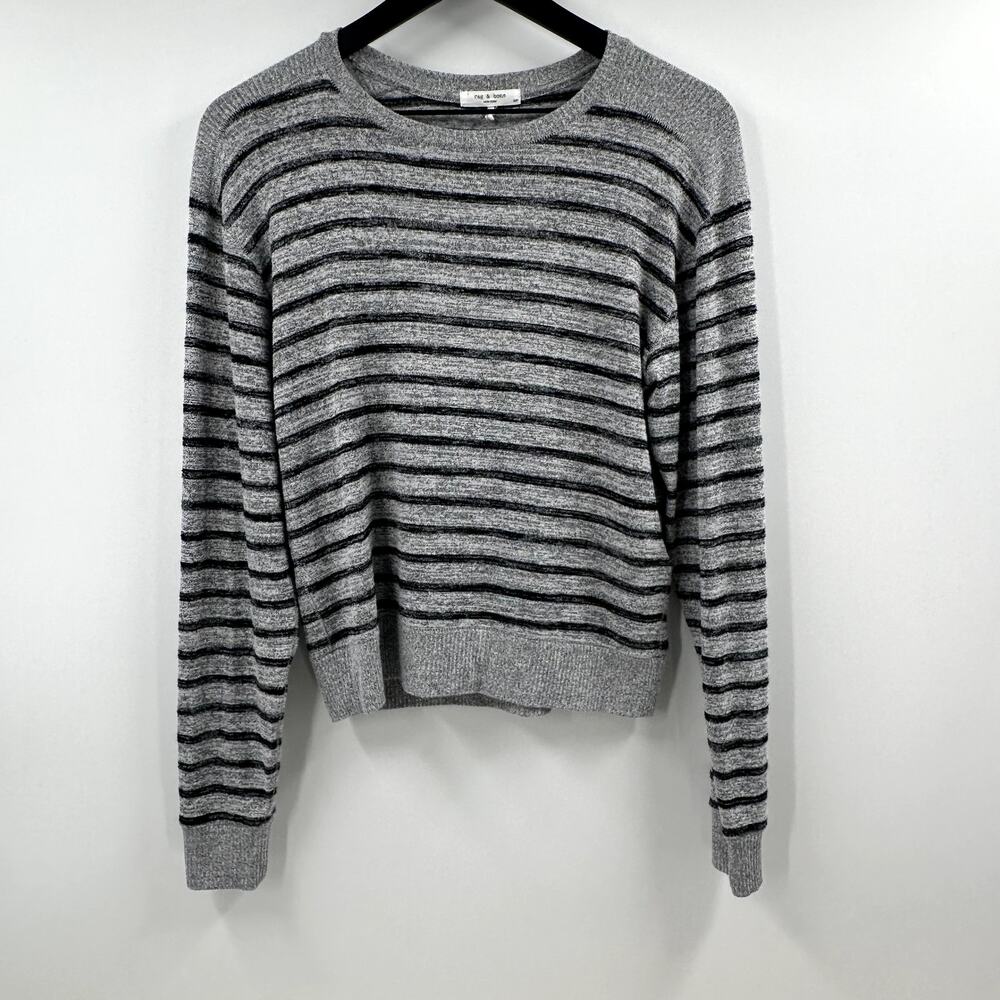 rag & bone Gray and Black Striped Sweater